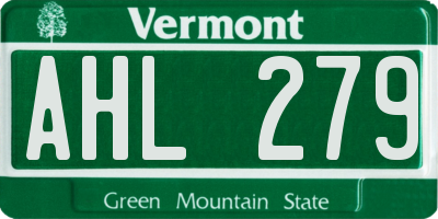 VT license plate AHL279