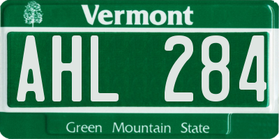 VT license plate AHL284