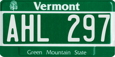 VT license plate AHL297