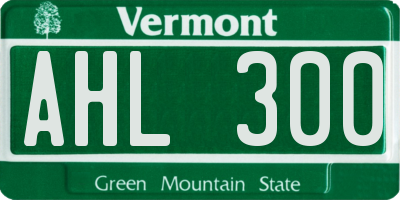 VT license plate AHL300