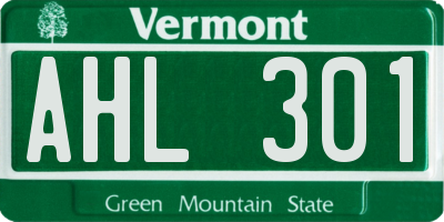 VT license plate AHL301