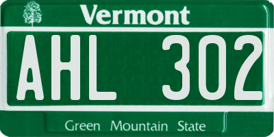 VT license plate AHL302
