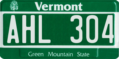 VT license plate AHL304