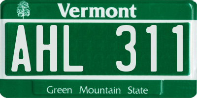 VT license plate AHL311