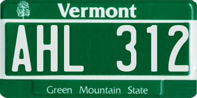VT license plate AHL312