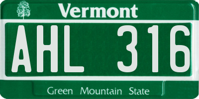 VT license plate AHL316
