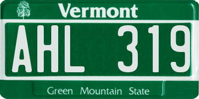 VT license plate AHL319