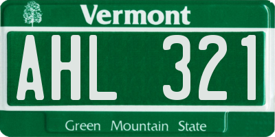 VT license plate AHL321