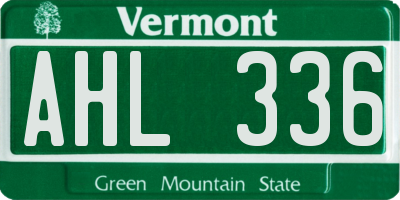 VT license plate AHL336