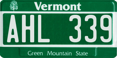 VT license plate AHL339