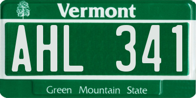 VT license plate AHL341