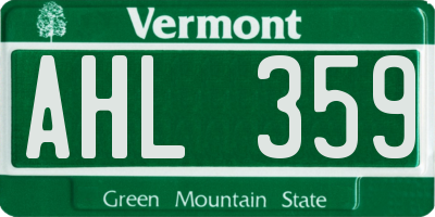 VT license plate AHL359