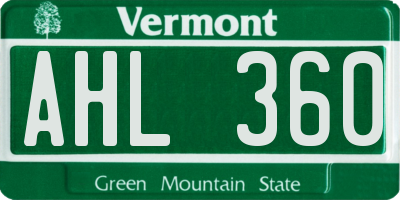 VT license plate AHL360