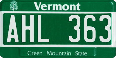 VT license plate AHL363