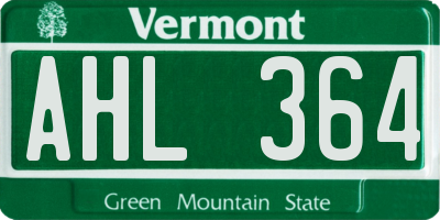 VT license plate AHL364