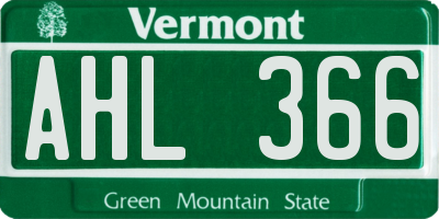 VT license plate AHL366
