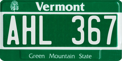 VT license plate AHL367