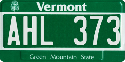 VT license plate AHL373