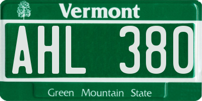 VT license plate AHL380