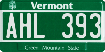VT license plate AHL393