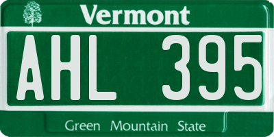 VT license plate AHL395