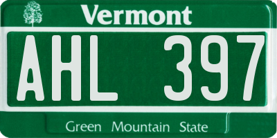 VT license plate AHL397