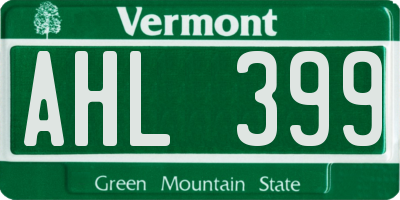 VT license plate AHL399