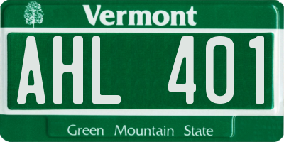 VT license plate AHL401