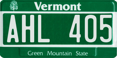 VT license plate AHL405