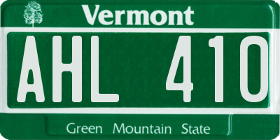 VT license plate AHL410