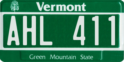 VT license plate AHL411