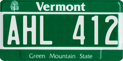 VT license plate AHL412