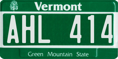 VT license plate AHL414
