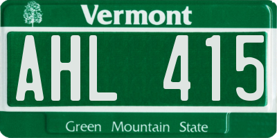 VT license plate AHL415