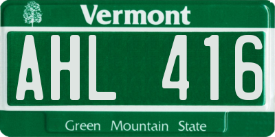 VT license plate AHL416
