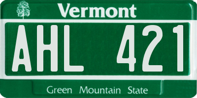 VT license plate AHL421