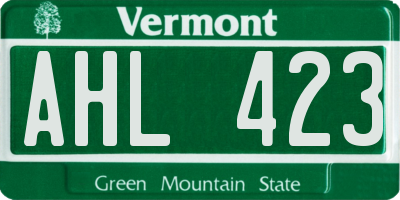 VT license plate AHL423