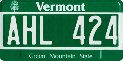 VT license plate AHL424