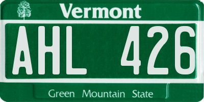 VT license plate AHL426