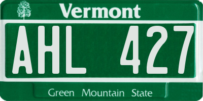 VT license plate AHL427