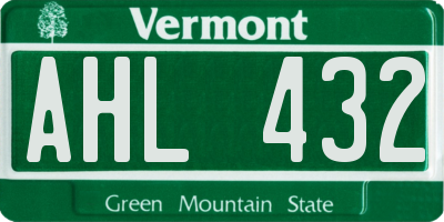 VT license plate AHL432
