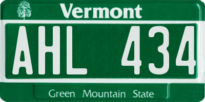VT license plate AHL434
