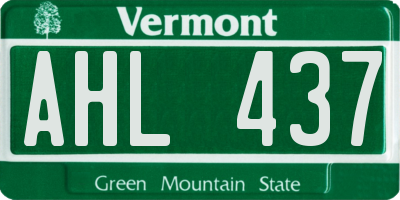VT license plate AHL437