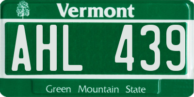 VT license plate AHL439