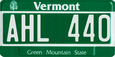 VT license plate AHL440