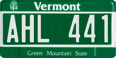 VT license plate AHL441