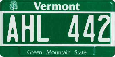 VT license plate AHL442