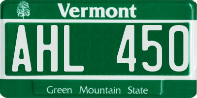 VT license plate AHL450