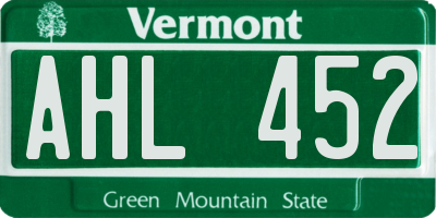 VT license plate AHL452