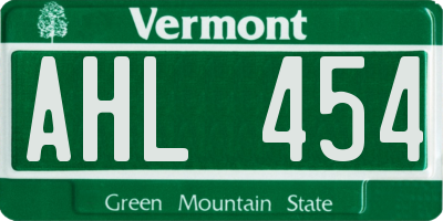 VT license plate AHL454